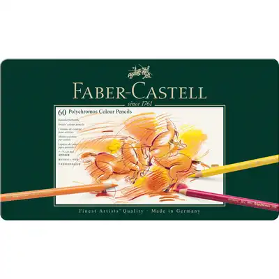 KREDKI POLYCHROMOS FABER-CASTELL, 60 KOLORÓW + GRATIS KREDKI ALBRECHT DURER, 12 KOLORÓW