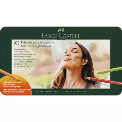 KREDKI POLYCHROMOS FABER-CASTELL, MAKSYMALNA ŚWIATŁOODPORNOŚĆ, 102 KOLORY