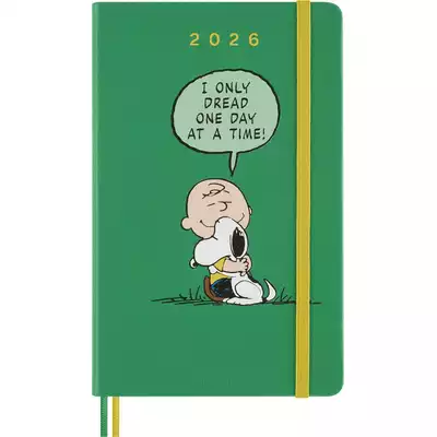 Kalendarz dzienny MOLESKINE 2026, 12M, L, twarda oprawa, 13x21cm, Peanuts Charlie&amp;Snoopy