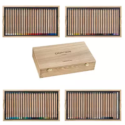 Kredki Caran d'Ache Luminance 6901 w drewnianej kasecie, 100 kolorów