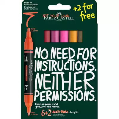 MARKER AKRYLOWY MULTIMARK FLAME FABER-CASTELL, 8 KOLORÓW