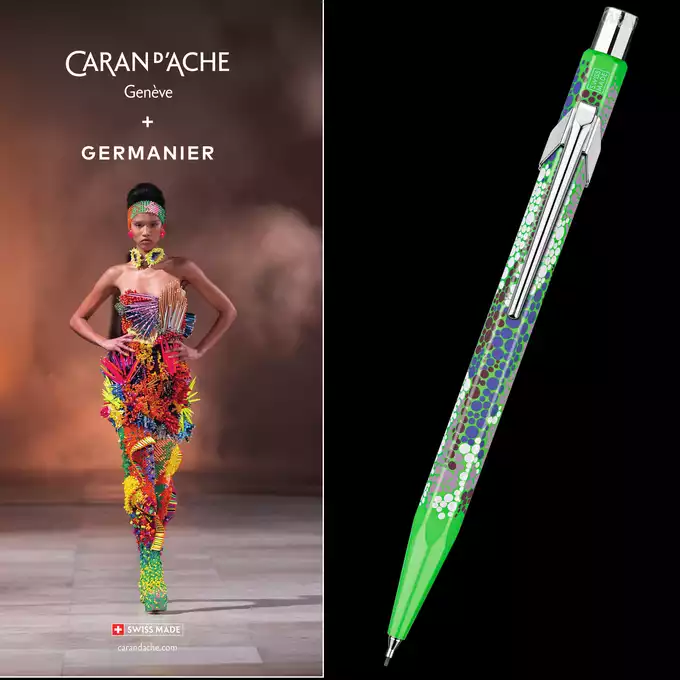 Ołówek mechaniczny 844 Caran d'Ache + Germanier, kolor Green fluo