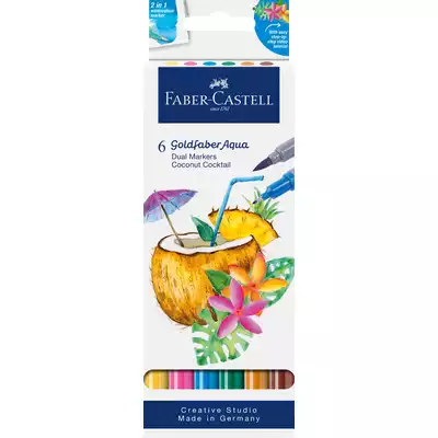 PISAKI AKWARELOWE FABER-CASTELL GOLDFABER AQUA, 6 KOLORÓW COCONUT