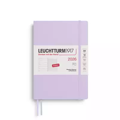 PLANER TYGODNIOWY Z NOTATNIKIEM LEUCHTTURM1917 W MIĘKKIEJ OPRAWIE MEDIUM (A5) 2026 LILAC