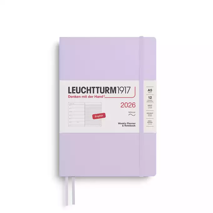 PLANER TYGODNIOWY Z NOTATNIKIEM LEUCHTTURM1917 W MIĘKKIEJ OPRAWIE MEDIUM (A5) 2026 LILAC