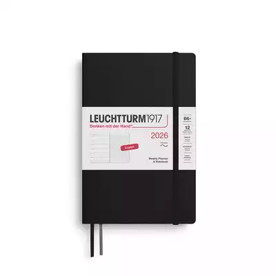 PLANER TYGODNIOWY Z NOTATNIKIEM LEUCHTTURM1917 W MIĘKKIEJ OPRAWIE PAPERBACK (B6+) 2026 CZARNY