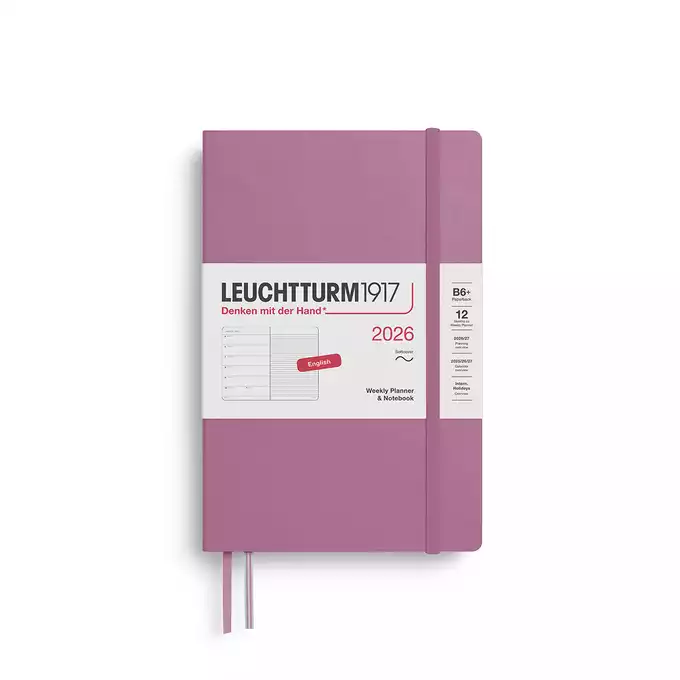 PLANER TYGODNIOWY Z NOTATNIKIEM LEUCHTTURM1917 W MIĘKKIEJ OPRAWIE PAPERBACK (B6+) 2026 DUSTY ROSE