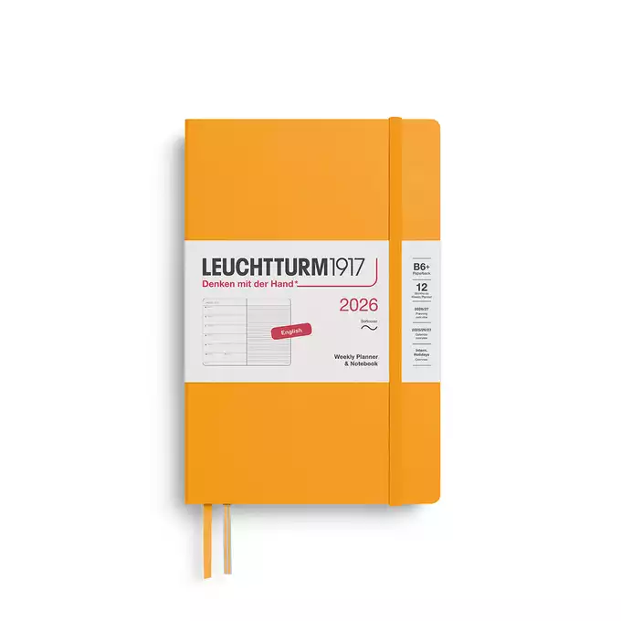 PLANER TYGODNIOWY Z NOTATNIKIEM LEUCHTTURM1917 W MIĘKKIEJ OPRAWIE PAPERBACK (B6+) 2026 RISING SUN