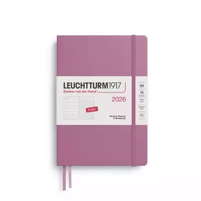 PLANER TYGODNIOWY Z NOTATNIKIEM W KROPKI LEUCHTTURM1917 MEDIUM (A5) 2026 DUSTY ROSE