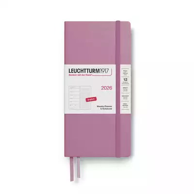 PLANER TYGODNIOWY Z NOTATNIKIEM W KROPKI LEUCHTTURM1917 WALLET (B6+ X A6) 2026 DUSTY ROSE