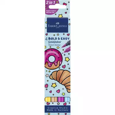 ZESTAW 4 DWUSTRONNYCH PISAKÓW GOLDFABER SKETCH FABER-CASTELL, BOLD &amp; EASY II
