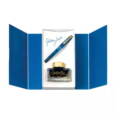 ZESTAW PELIKAN CLASSIC GOLDEN LAPIS: PIÓRO WIECZNE M200/F + ATRAMENT