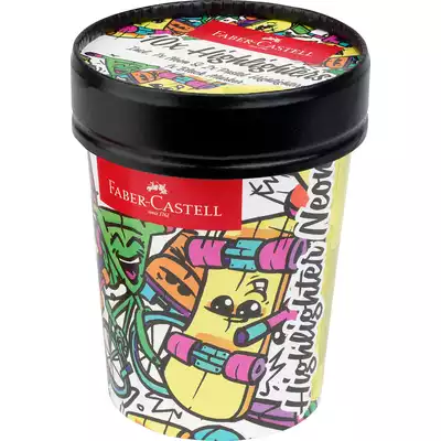 ZESTAW ZAKREŚLACZY 1546 FABER-CASTELL ICE CREAM CUP, 10 NEONOWYCH KOLORÓW