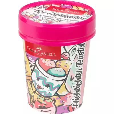 ZESTAW ZAKREŚLACZY 1546 FABER-CASTELL ICE CREAM CUP, 10 PASTELOWYCH KOLORÓW