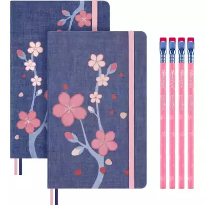 Zestaw BLACKWING X MOLESKINE 2025, notes Sakura, L, 13x21cm, gładki, w linie + 4 ołówki, edycja limitowana, w pudełku