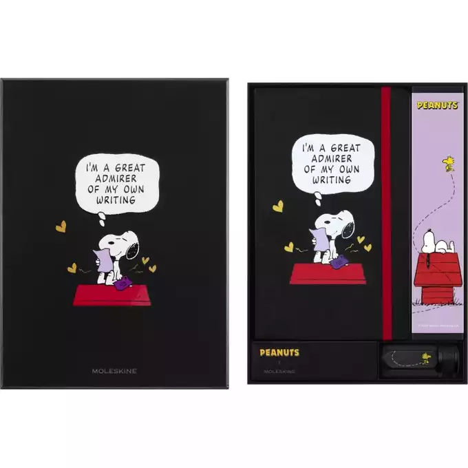 Zestaw MOLESKINE Peanuts Creat 2025, notes Snoopy + 12 ołówków ...