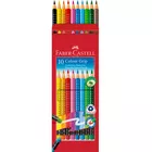KREDKI WYMAZYWALNE Z GUMKĄ GRIP 2001 FABER-CASTELL, 10 KOLORÓW