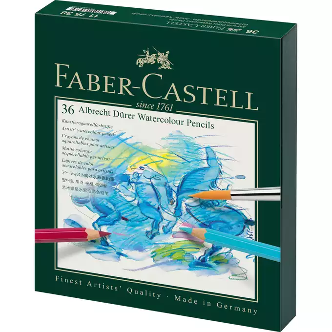 KREDKI ALBRECHT DURER  FABER-CASTELL, 36 KOLORÓW + PĘDZEL STUDIO BOX