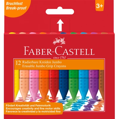 KREDKI ŚWIECOWE GRIP JUMBO FABER-CASTELL, 12 KOLORÓW