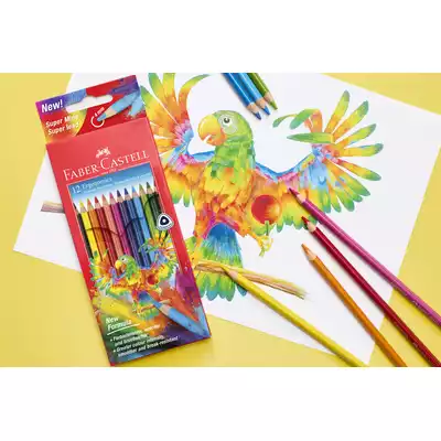 KREDKI TRÓJKĄTNE, FABER CASTELL, 12 KOLORÓW