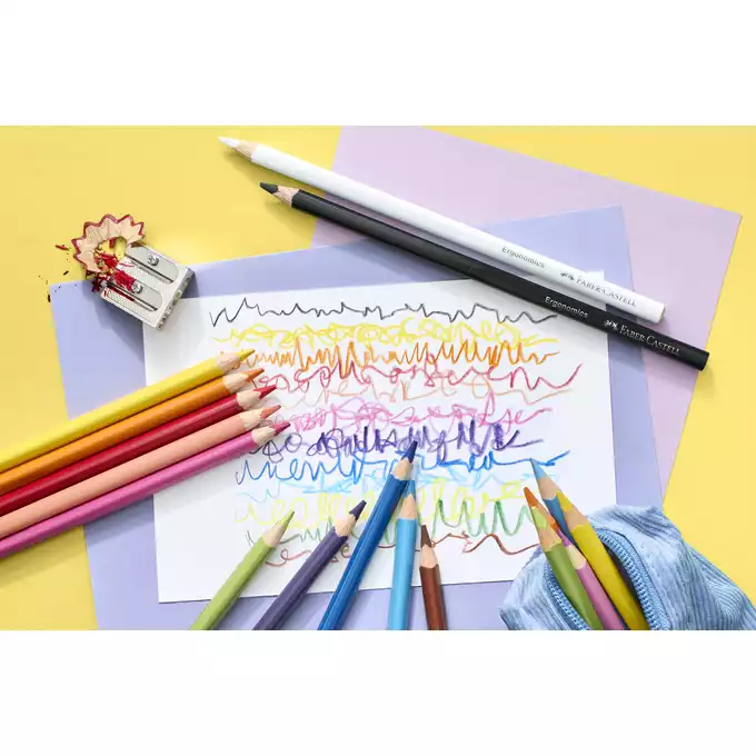 KREDKI TRÓJKĄTNE, FABER CASTELL, 12 KOLORÓW