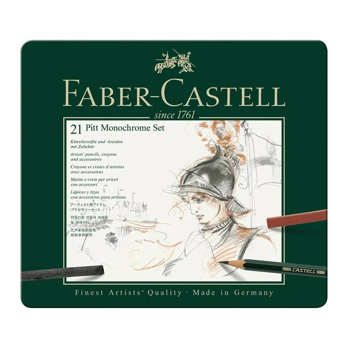ZESTAW PITT MONOCHROME FABER-CASTELL, 21 ELEMENTÓW