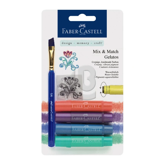 KREDKI GELATOS FABER-CASTELL, 4  KOLORY METALICZNE 