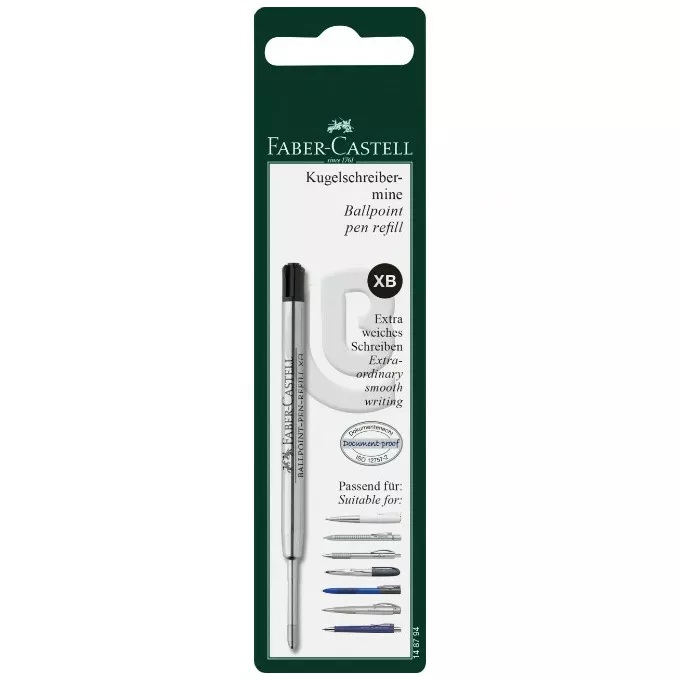 WKŁAD DO DŁUGOPISU NA BLISTRZE XB CZARNY FABER-CASTELL