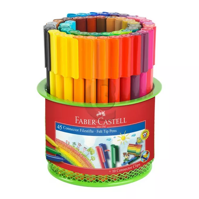 FLAMASTRY CONNECTOR 45 KOL. W KUBECZKU PRZYBORNIKU FABER-CASTELL