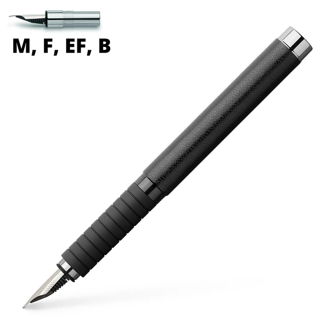 PIÓRO WIECZNE ESSENTIO BLACK LEATHER FABER-CASTELL