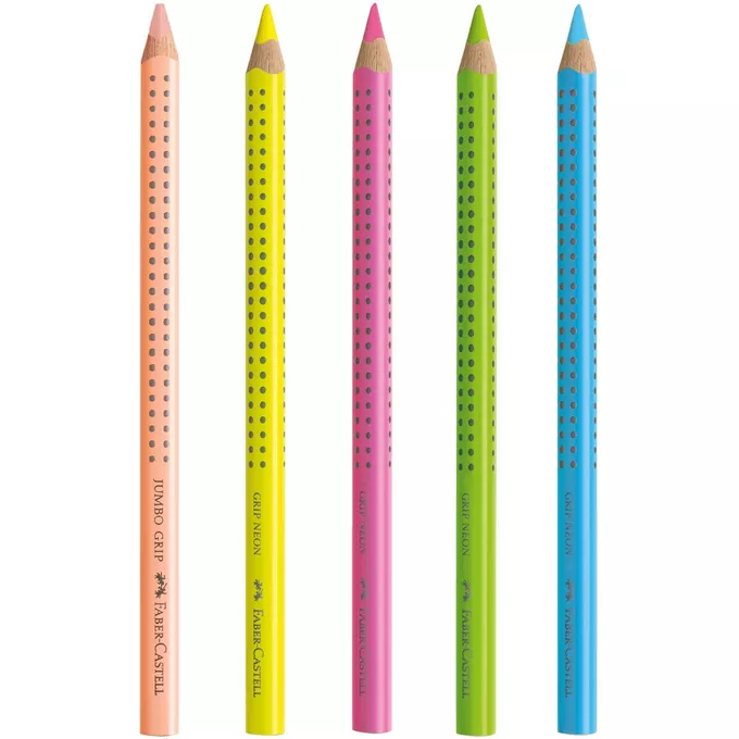 KREDKI JUMBO GRIP NEON FABER-CASTELL, 5 KOLORÓW 