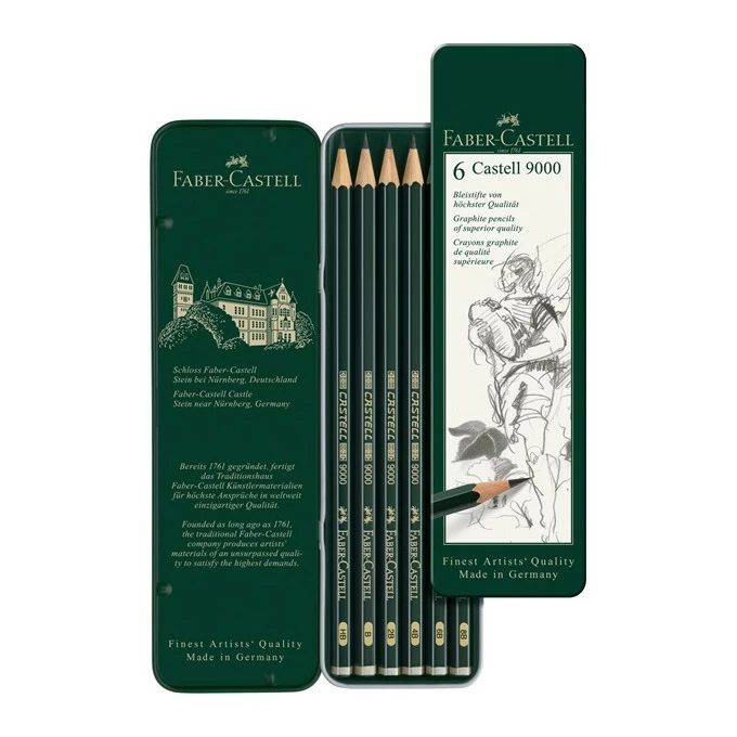 ZESTAW 6 OŁÓWKÓW CASTELL 9000 FABER-CASTELL