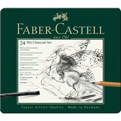 ZESTAW WĘGLI RYSUNKOWYCH PITT FABER-CASTELL, 24 ELEMENTY
