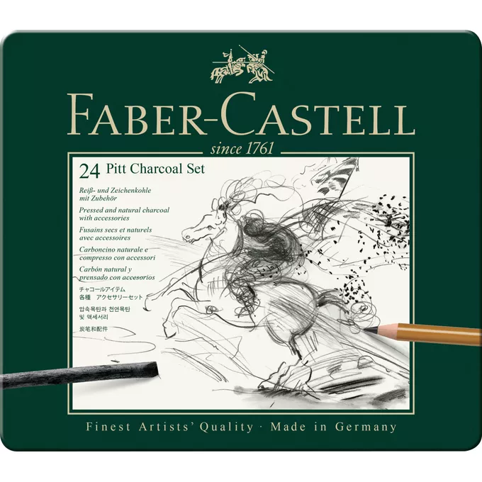 ZESTAW PITT WĘGIEL RYSUNKOWY 24 SZT. FABER-CASTELL