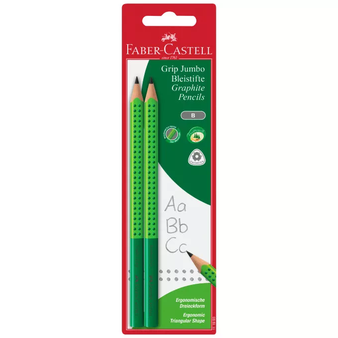 OŁÓWKI JUMBO GRIP 2001 B TWO TONE FABER-CASTELL, 2 SZTUKI BLISTER