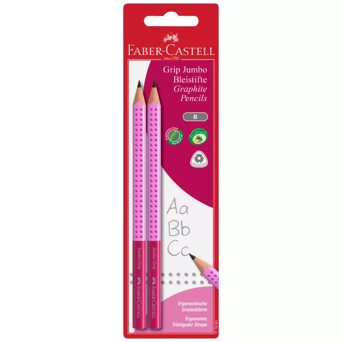 OŁÓWKI JUMBO GRIP 2001 B TWO TONE FABER-CASTELL, 2 SZTUKI BLISTER