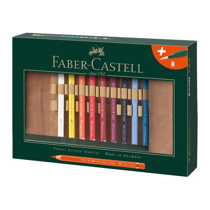 KREDKI AKWARELOWE ALBRECHT DURER MAGNUS FABER-CASTELL W PIÓRNIKU ROLOWANYM - 18 KOLORÓW + PĘDZELEK AKWARELOWY