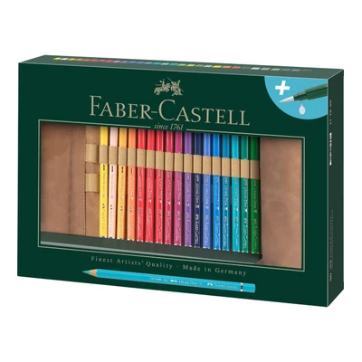 KREDKI AKWARELOWE ALBRECHT DURER FABER-CASTELL W PIÓRNIKU ROLOWANYM - 30 KOLORÓW + PĘDZELEK AKWARELOWY