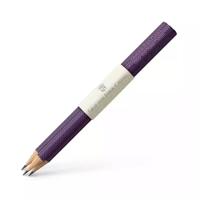OŁÓWKI GUILLOCHE GRAF VON FABER-CASTELL, 3 SZTUKI, FIOLETOWE