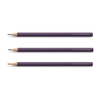 OŁÓWKI GUILLOCHE GRAF VON FABER-CASTELL, 3 SZTUKI, FIOLETOWE