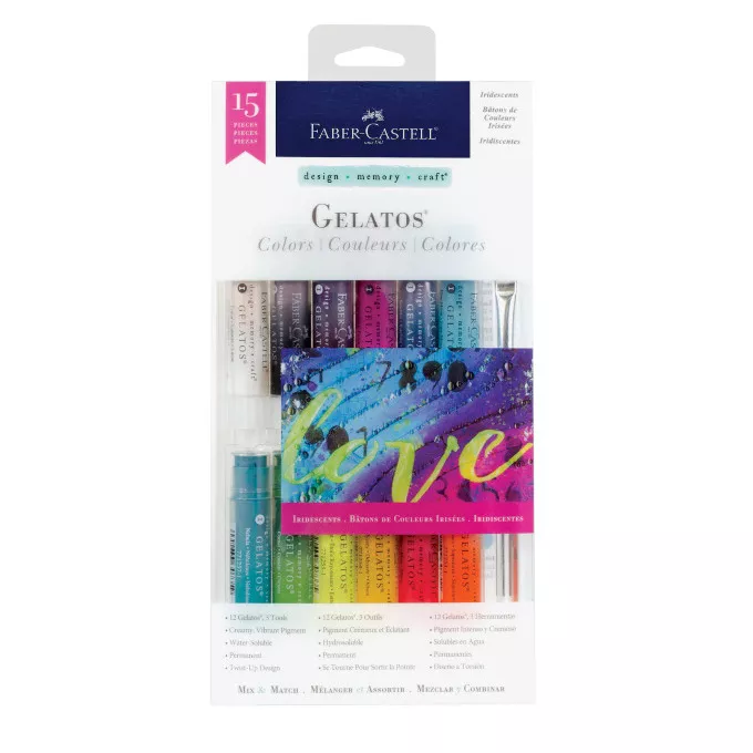 KREDKI AKWARELOWE GELATOS FABER-CASTELL, 15 ELEMENTÓW