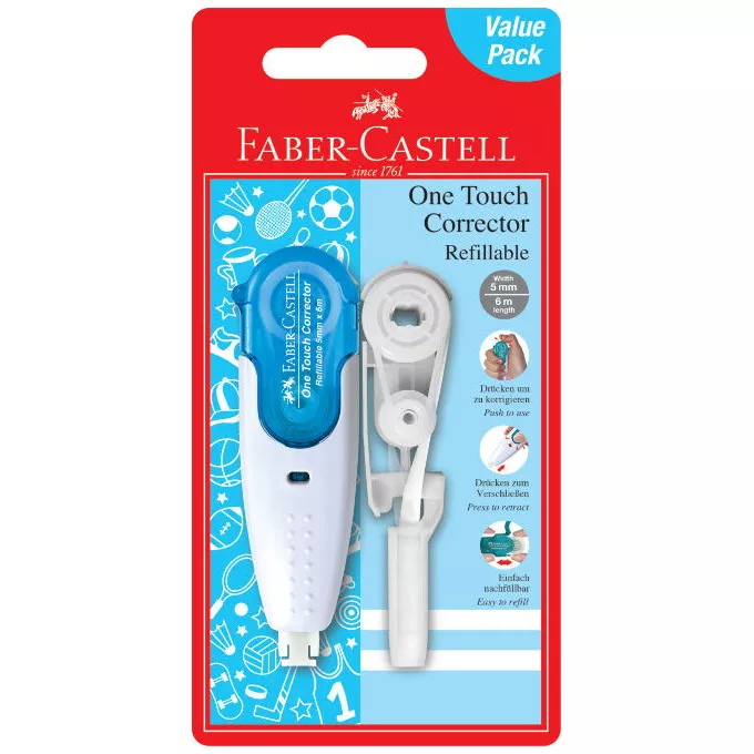 KOREKTOR W TAŚMIE ONE TOUCH FABER-CASTELL + ZAPASOWY WKŁAD