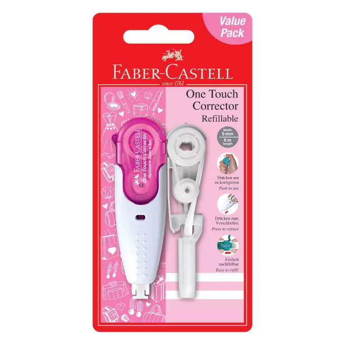 KOREKTOR W TAŚMIE ONE TOUCH FABER-CASTELL + ZAPASOWY WKŁAD