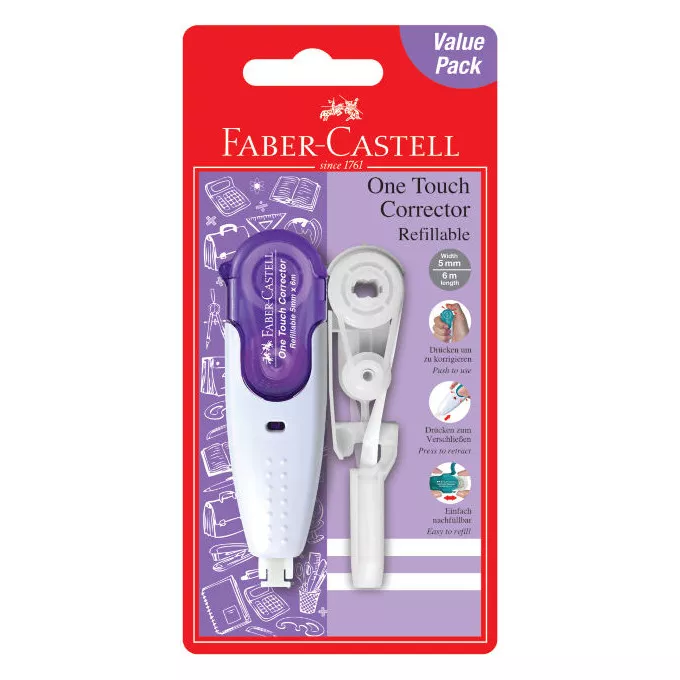 KOREKTOR W TAŚMIE ONE TOUCH FABER-CASTELL + ZAPASOWY WKŁAD
