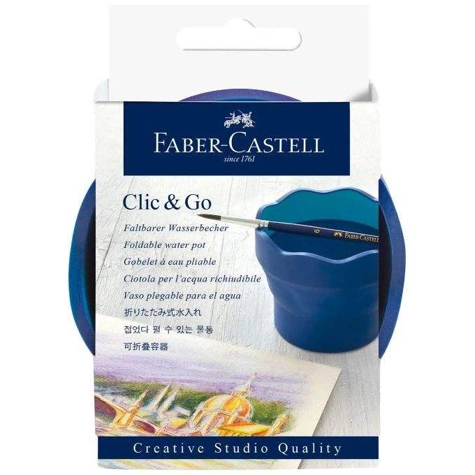 POJEMNIK NA WODĘ CLIC&amp;GO FABER-CASTELL, NIEBIESKI