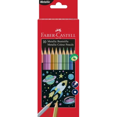 KREDKI FABER-CASTELL, 10 KOLORÓW METALICZNYCH