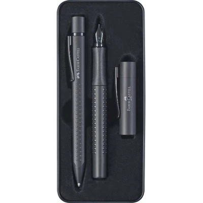 ZESTAW PREZENTOWY GRIP 2011 FABER-CASTELL, PIÓRO WIECZNE + DŁUGOPIS,  CZARNE