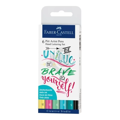 ZESTAW PITT ARTIST PEN HANDLETTERING FABER-CASTELL (6 ELEMENTÓW - ODCIENIE PASTELOWE)