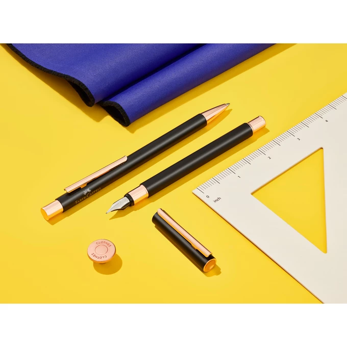 PIÓRO WIECZNE NEO SLIM BLACK FABER-CASTELL, RÓŻOWE ZŁOTO