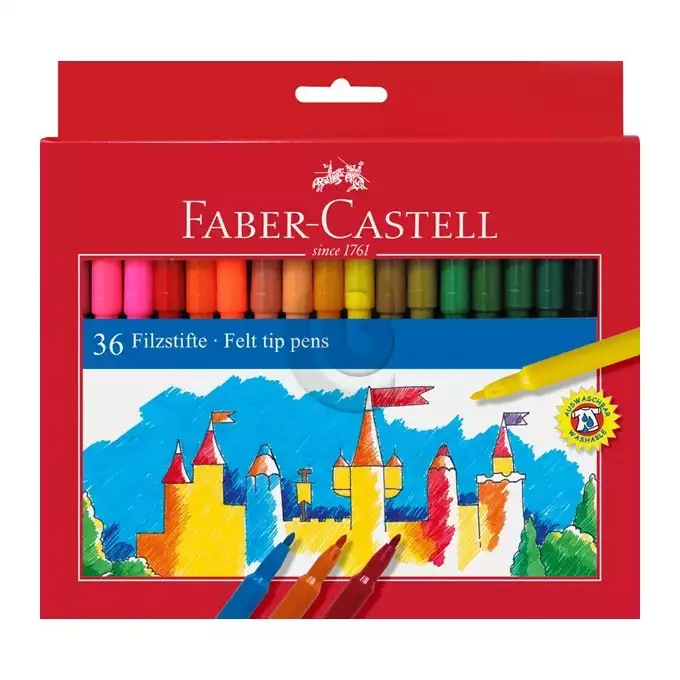 FLAMASTRY ZAMEK 36 KOL. OPAKOWANIE KARTONOWE FABER-CASTELL